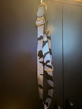 Camouflage Knit Bag Strap with Gold Hardware